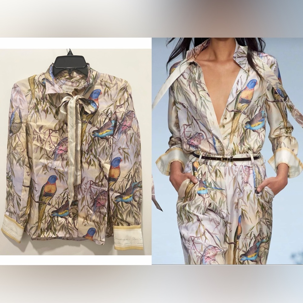 🔥NWT RUNWAY LOOK🔥 AU0 ZIMMERMANN Candescent Ed Silk Shirt